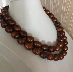 Beautiful 36 inches 1113mm South Sea baroque chocolate pearl necklace320G4564075