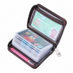 20 Detents Cards Holders PU Busin Bank Credit Bus ID Card Holder Cover Coin Pouch Anti Demagnetizati Wallets Bag Organizer 39oK#