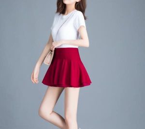 Kjolar solid färg hög midja ultra-kort kjol hög midja ultrakort för kvinnor