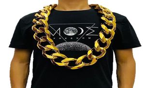 Kedjor Fake Big Gold Chain Men Domineering Hiphop Gothic Christmas Gift Plastic Performance Props Local Nouveau Riche Jewelry9514531