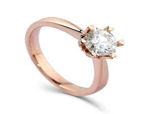 Transgems 14k Rose Gold 1 Carat Diameter 65mm F Color Moissanite Engagement Ring For Women Solitare Engagement Ring Y190612035919493