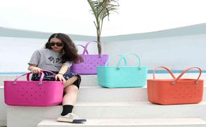 Stuff Sacks Full fat EVA hol rubber silicone summer women039s solid hollow waterproof beach handbag customization SportOutdoor7297915