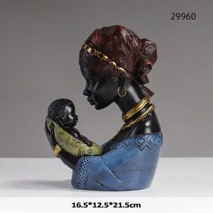Mulher tribal africana Figuras criativas exóticas de meninas negras Ornamento Característico Objetos decorativos Acessórios para decoração de casa 240411