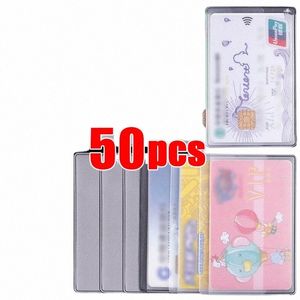 1-50pcs Anti-magnetic Cards Protector Frosted PVC Transparent Credit ID Card Cover Holder Postcard Ctainer Storage Bags Case 19mj#