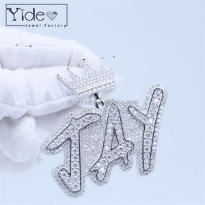 Moissanite Hip Hop Diamond Jewelry Ice Sier Letter Nome personalizzato Moissanite Ciondolo