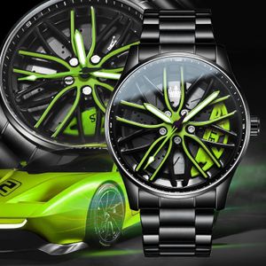 Olevs Wheel mass de luxo assistir a água Rotary Sport Car Rim Man Watch de alta qualidade vendendo relógios de quartzo 240408