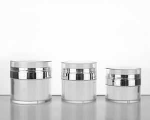 15 30 50G Pearl White Acrylic Airless Jar Cream Jar with Silver Collar 15 30 Ml Cosmetic Vacuum Lotion Jar Pump Bottle4778503