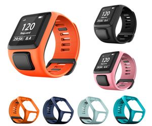 Ersättning Silicone Wrist Strap Armband för TomTom Runner 2 3 Spark 3 Adventurer Golfer 2 Spark Cardio GPS Sport Rubber Band6062778