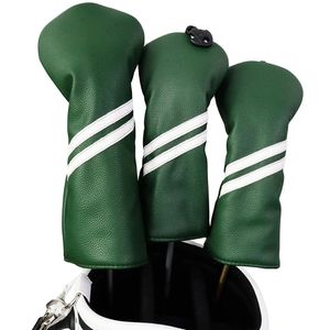 Golf Woods headcovers covers för förarens fairway -klubbar Set Heads Pu Leather Good Quality Protector Cover 240411