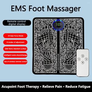 Carpets Massageador de Foot EMS 8 Modos Fete Muscle Stimululador USB Massagem elétrica recarregável Controle remoto para uso doméstico e de escritório