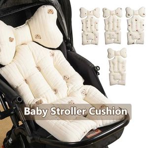 Stroller Parts Accessories Soft baby stroller cushion thick car seat cushion cotton embroidered baby chair cushion breathable baby stroller cushion Q240416