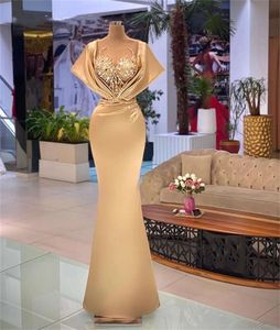 Gul O Neck Evening Dresses Long Beaded Crystal Birthday Party Gown for Women Elegant Mermaid Robe de Soiree