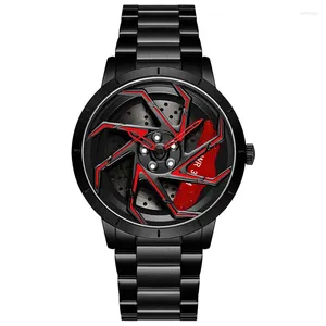 Orologi da polso Uthai Men Watch Brand Light Luxury Steel Band Luxized Geatry Wheel 360 ° Rotazione Tenda Waterproof Mash Quartz Orologio Orologio