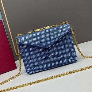 Designerskie torby mini rhinestone haftowane torebki Nit Torba na ramię łańcuch mody Crossbody Bag luksusowe torby obiadowe