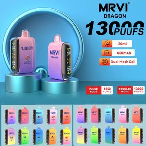 VAPER MRVI Dragon 13K Tek Kullanımlık Vapes Geek Bar çift örgü bobin% 2% 3% 5% 5 şarj edilebilir elektronik CIGS puf 15k