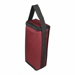 two Bottle Wine Totes Bag Thermal Wine Carrier Men Women Gift Oxford Cloth Insulated Wine Cooler Bag for Party Wedding Beach 32Fn#