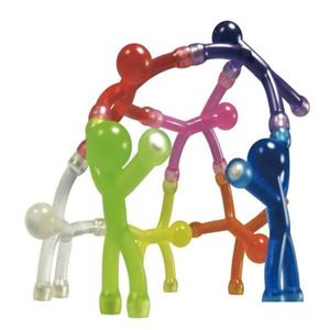 Kylmagneter hel-10pcs party novely mini flexibel Q-man magnet magnetiska leksak böjliga figurer med händer och fötter som håller papper 23 DHSZP