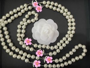 Designer Necklace Long Pearl Necklaces Chain for Women Party Wedding Lovers Gift Bride jewelry With flannel bag