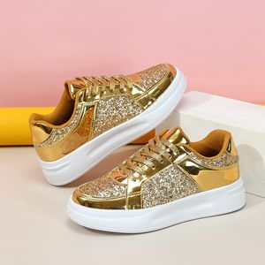 Thick soled men's and women's sequins fashion board shoes casual sneakers Breathable lightweight outdoor flats couple shoes A8