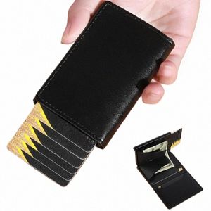 RFID Akıllı Cüzdan Kart Tutucu Metal İnce İnce Erkek Kadın Cüzdanlar Pop Up Minimalist Cüzdan Küçük Siyah Çanta Vallet Calets Erkekler için
