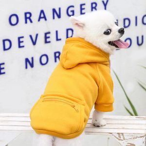 Dog Apparel Stylish Coat Skin-Friendly Soft Outdoor Solid Color Hoodie With Pocket