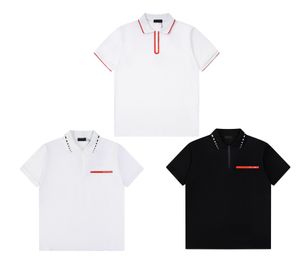 Men's Polo Shirt Summer High Quality Casual Short Sleeve Solid Men's Lapel Zip High-end Men's Asian Size