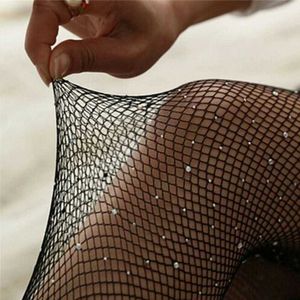 Seksowne skarpetki Kobiety Raszek rajstopy Letnie Diament Fishnet Błyszczące rajstopy siatkowe pończochy Sexy moda Slim Slim Stocking 240416