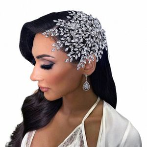 TopQueen HP438 FI bröllopshuvudstycke Kvinnor Tiara brudhuvudkläder Crystal Hair Piece Wedding Accores Rhineste pannband T2ZJ#