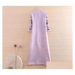 Abbigliamento etnico hi-end estate vintage donne cheongsam abbigliamento ricami magri slim lady in stile cinese a-line party qiapo s-xxl dr dh2aq