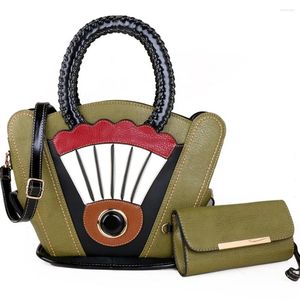 Axelväskor kvinnor handväskor damvävning styret kontrast färg hink väska mode handväska handväska för kvinnlig 2024 kreativ