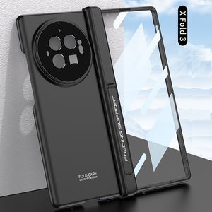 Matt hårt för Vivo X Fold 3 Pro Case Full täckning Glasfilm Magnetiskt gångjärnsstativskydd täcker