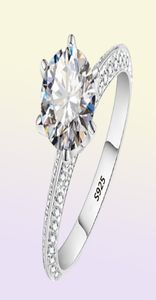 Yanhui Luxury 2CT Moissanite Wedding Engagement Rings for Bride 100 Real 925 Sterling Silver Rings Kvinnor Fina smycken RX279 7074710