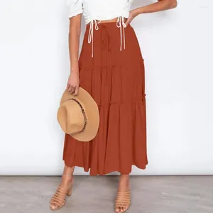 Gonne gonna gonna coreana estetica fata a faccia lunga boho in stile una pista swuff swing spiaggia maxi alta vita