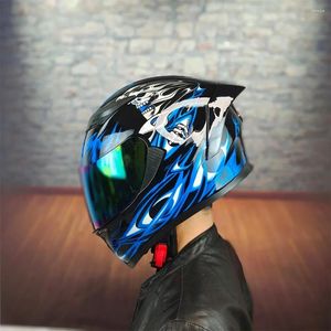 Capacetes de motocicleta Subo atacado azul fosco de face completa capacete leve bicicleta de rua confortável unissex adulto aprovado