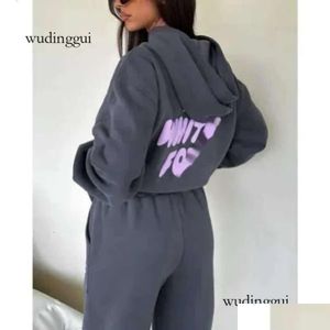 Kadın Trailtsuits Beyaz Foxx Hoodie Trailtsuit Set Giyim Seti Kadınlar Bahar Sonbahar Kış Yeni Moda Sportif Uzun Kollu Plover OTKU2