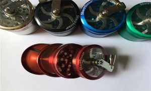 50mm 4レイヤーグラインダー亜鉛合金ハンドクランクタバコグラインダーメタルシャープストーングラインダー透明なトップ4501586付きドライハーブグラインダー