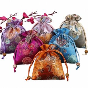 chinese Style Retro Embroidery Fr Drawstring Sugar Bag Fr Handbag Gift Bag Ethnic Style Jewelry Storage Bag Coin Purse e6Z7#