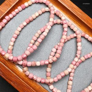 Strand 4mm Natural Rhodonite Cube Bracelet Miço redondo joias homens homens curando amantes de grife 1pcs