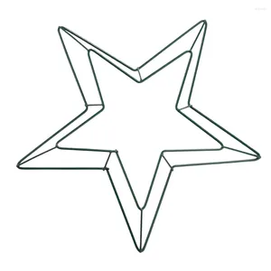 Fiori decorativi pentagramma ghirlanda anelli ghirlanti stella a cinque punte anelli fai-da-te telaio di cerchio di Natale verde