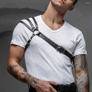 Bras Sets Gay Rave Harness Man Sexual Body Chest Belt Shoulder Strap Punk Costumes Metal Buckle Decoration Party Sex Toys