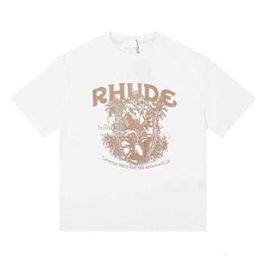 Tshirt t Rhude Shirt Women Tee Shorts koszulka Polo Vintage Fit Gym Bawełniany graficzny graficzny modnie luźne designerskie koszulki