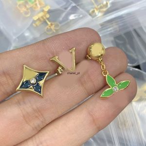 3PCS/Set Star Clover Clover Clover Stud Ear Stud Stael Stal Kolczyki Luksusowe marka projektantka moda dla kobiet biżuteria przy przyjęciu weselnym z pudełkiem Wysoka jakość