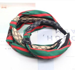 Fabric Green Red Striped Stirnband Hochgrad geknotetes Spleißen kariert Stirnband Haarzubehör Werkzeuge 12 Styles Haarzubehör F3681743