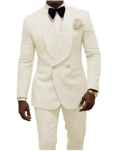 Weiße formale Partymenschen Anzüge für Hochzeit 2 Stück One Button Bräutigam -Anzüge Slim Fit Custom Man Wedding Tuxedo Anzug1638235