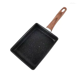 Pans Rectangular Frying Pan 14x6in Non-stick Egg Roll Ergonomic Square Japanese Small Multifunctional Kitchen