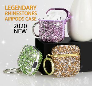 Diamond Airpod Case Bling Earphone Full Cover Protector Headphone Bag for Apple Bluetooth Wireless Charging Headset with Retail Bo1309154