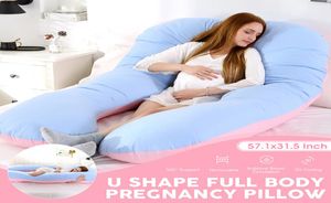 145x80 cm schwangere Frauen Schlafstütze Kissen reines Baumwollkissenbezug u Form Mutterschaft Kissen Schwangerschaftsseite Schläfer Bettwäsche 4490089