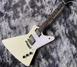 70er Jahre Explorer Classic White E -Gitarre Mahagoni Fingerboard Rosewood Chrome Hardware White Pickguard7663523