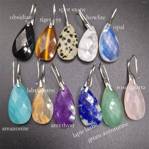 Dangle Küpeler Gözyaşı Kristal Küpe Doğal Taş Hediyesi Amazonit AMETHYST LAPIS OPAL NEWELRY MALZEMELERİ