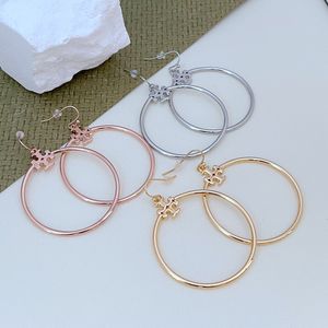 Fashion Luxury TB Brand T Letters Designer Brincos para mulheres Simples Big Circle Design 18K Earring de ouro Números de gemetria Brincos Ear anéis de jóias
